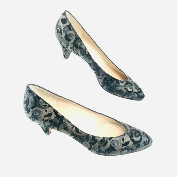 Amalfi Shoes - Vintage Court Shoes by AMALFI “SUSAN” Jacquard Heels HAND MADE IN ITALY 1960s